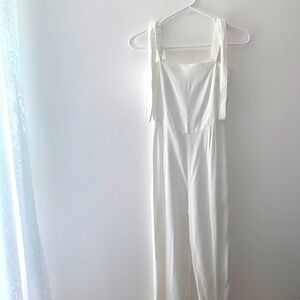 STAUD Rosa White Off the Shoulder Jumpsuit